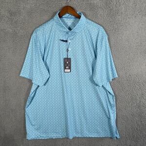 Harlestons Cosmo Blue Polo Shirt Men’s 2XL XXL Short Sleeve Golf NWT